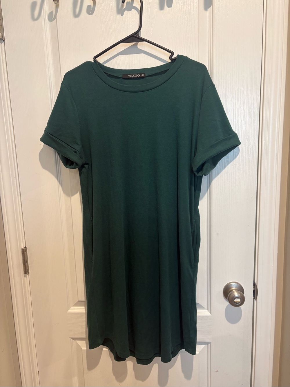 Forest Green Short-Sleeve Tunic Dress